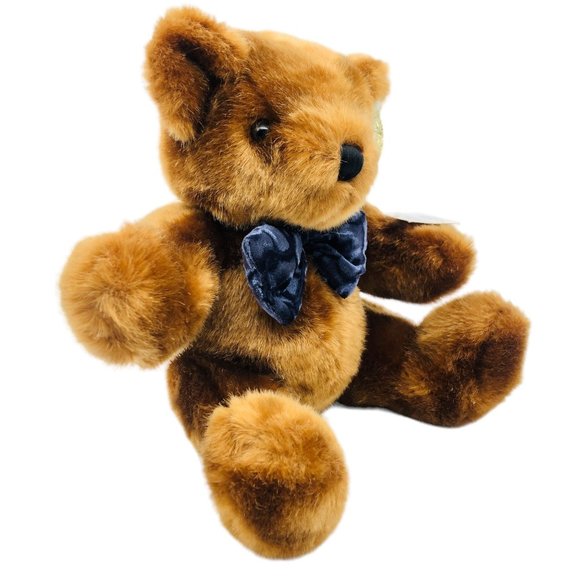Dan Dee Collector's Choice Brown Teddy Bear Plush 10" Bowtie Ear Hang Tush Tags - Picture 2 of 9